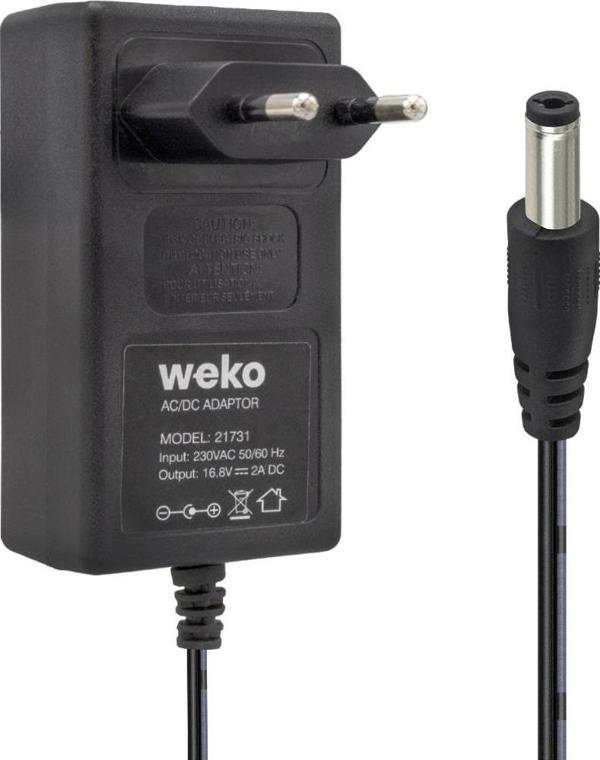 16.8 VOLT - 2 AMPER 5.5*2.5 UÇLU KIRMIZI YEŞİL LEDLİ PRİZ TİPİ ŞARJ ADAPTÖRÜ (2818) - Image 1