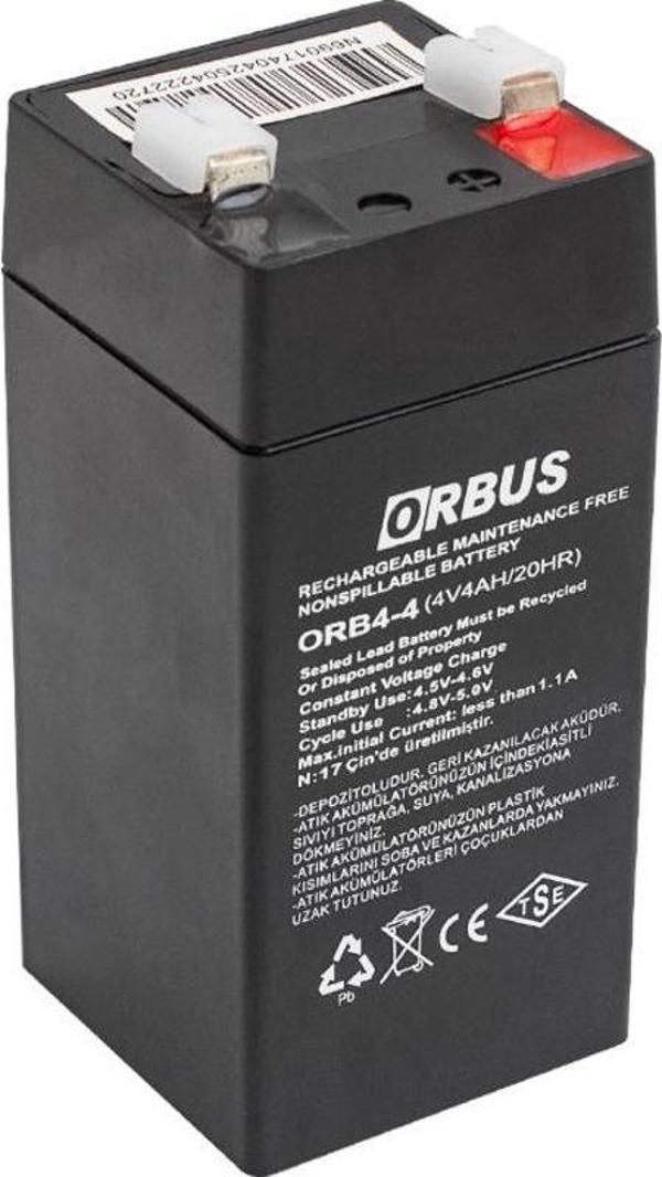 Orbus Orb4-4 4 Volt - 4 Amper Dik Akü (45 X 45 X 100 Mm) (2818) - Eski Akü İadesiz - Image 1
