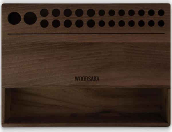 Reka Mini Masaüstü Kalemlik Organizer - Çekmece ve Açık Saklama Gözü - Ceviz - Image 1