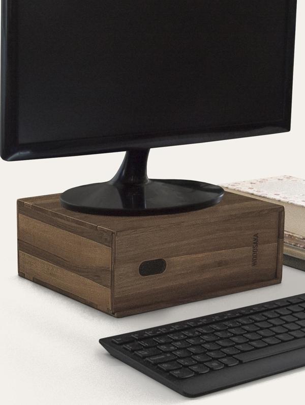 Reka Monitör Standı - Bilgisayar Yanı Masa Düzenleyici - Ceviz - WOODSAKA - Image 1