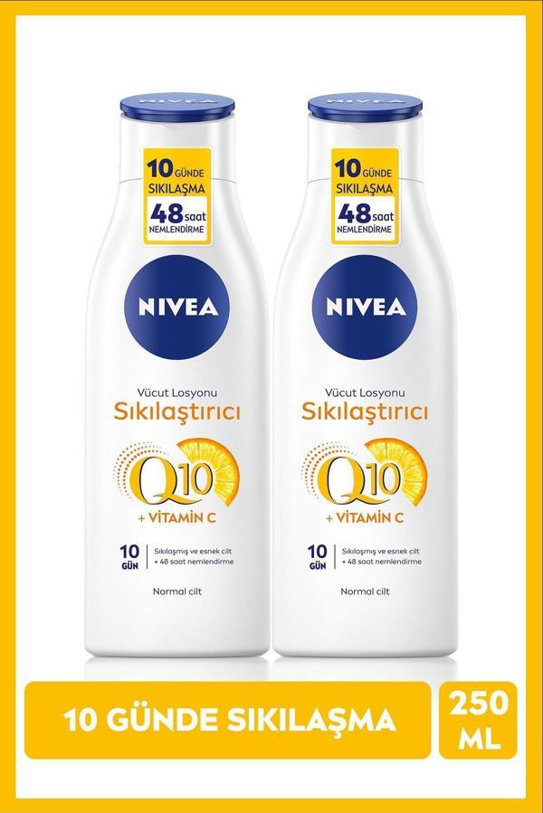 Nivea Q10 Sıkılaştırıcı ve C Vitaminli Vücut Losyonu 250 ml, 48 Saat Nemlendirici, X2 Adet - Image 1