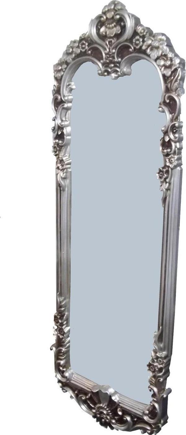 Ayna Boy OVAL 17973 POLYESTER Döküm Oyma Model Parlak GRİ ESKİTME Nature El yapım - Image 1