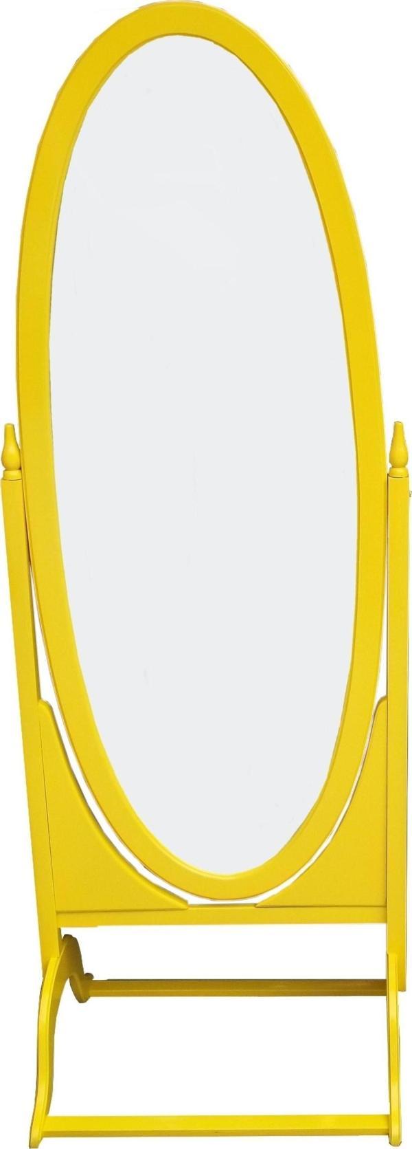 Ayna Oval 17969 Model Ahşap Kayın Ve MDF Parlak SARI Lake flotal Ayna El Yapım  - Image 1