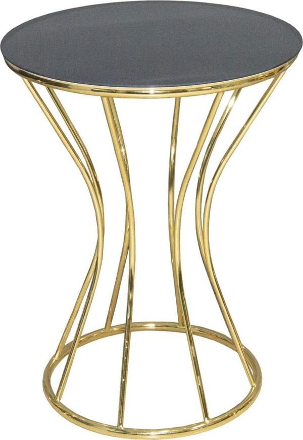Brc 17887 KUM SAAT FİSKOS DÜZ Siyah Desen Metal Çelik Gold Renk Kaplama Elyapım - Image 1