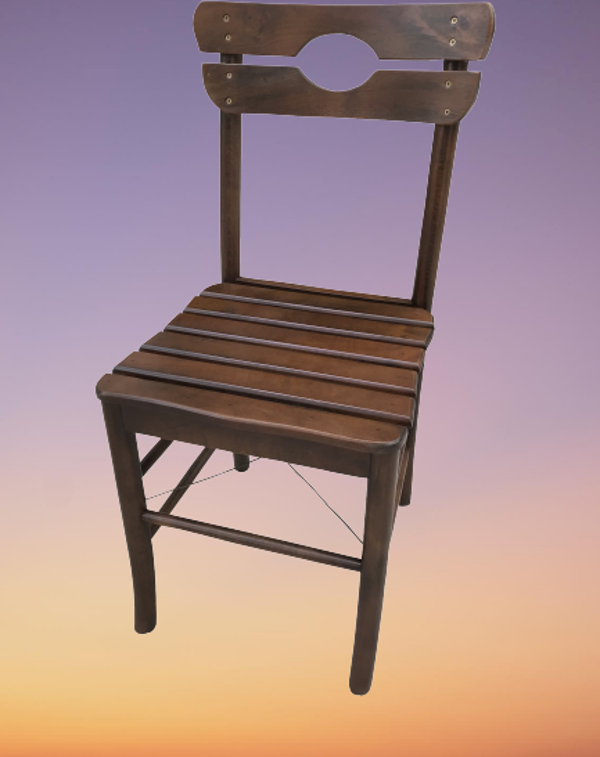 Sandalye 17915 KÖY tip Model Kayın RETRO Ayak Kafes sırt Ceviz Natüre El yapım - Image 1