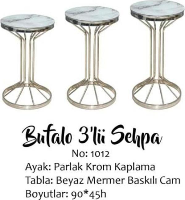 Brc zigon 13380 Bufalo Model Beyaz Mermer Temper cam Metal GÜMŞ Renk Ayak El yapı - Image 1