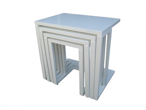 Zigo 18081 ılgz C Model Tekerlek Kayın ayak MDF tabla Parlak beyaz Lake El Yapım - Image 1