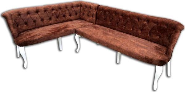 Köşe Takım 18052 Chester Model Ahşap Kayın Torna ASLAN Ayak Kiremit Renk El Yapım - Image 1