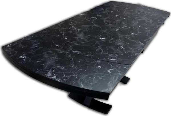 Masa 18109 X AYAK Model Metal Nikelaj Dikdörtgen Yan Açılı Siyah mermer MDF Tabla - Image 1