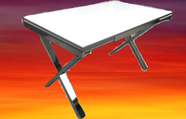Masa 18120 Model Metal nikelaj X ayak glosspan tabla yan açılır El Yapım - Image 1