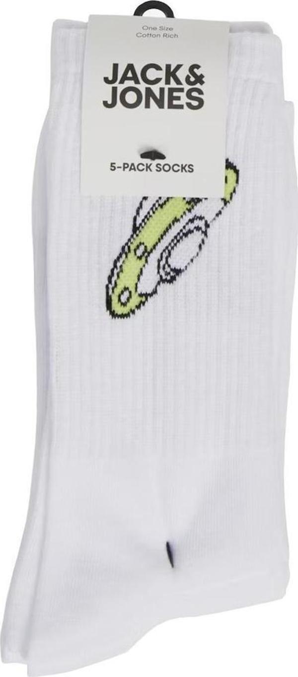 Jack&Jones 12240536 Jacathletic Space Tennis Socks 5 Pack Beyaz - Image 1