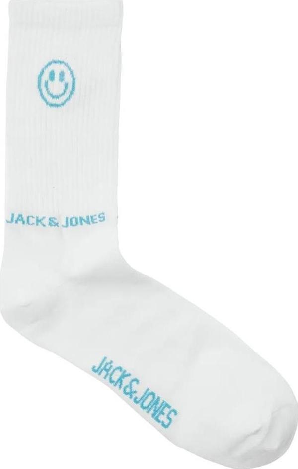 Jack&Jones 12252046 Jacsmiley Logo Tennis Sock Beyaz-Mavi - Image 1