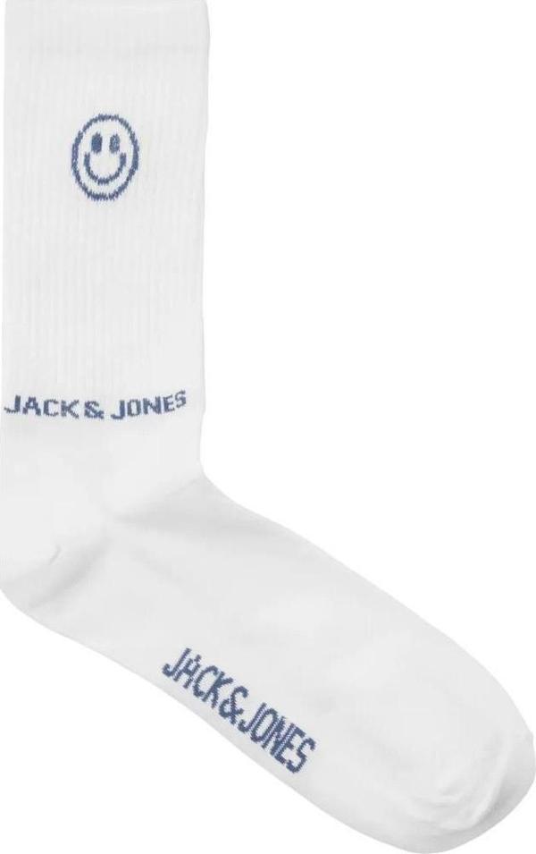 Jack&Jones 12252046 Jacsmiley Logo Tennis Sock Beyaz-Lacivert - Image 1