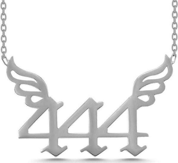 Gümüş 444 Melek Sayısı Kadın Kolye - Image 1