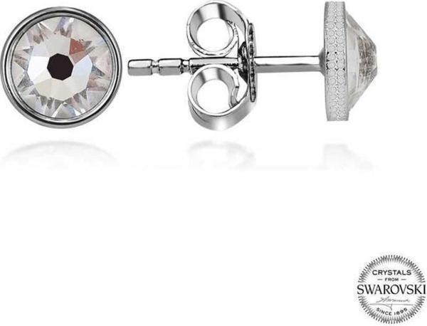 Swarovski Crystal Taşlı Gümüş  Çivili Kadın Küpe - Image 1