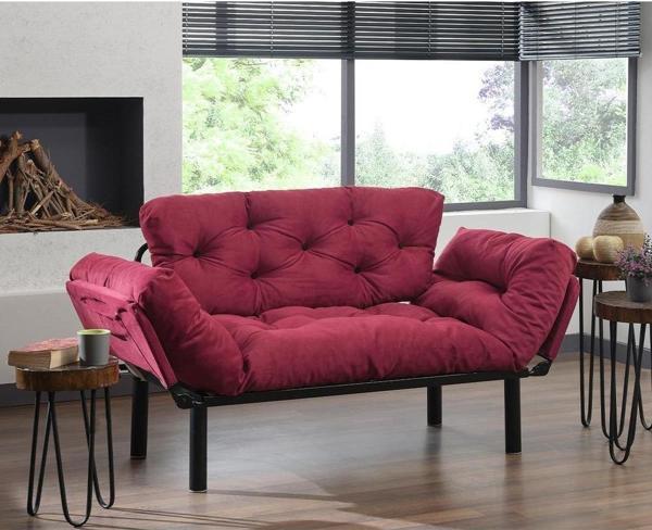 Pafu Nitta İkili Kanepe - Bordo - Image 1