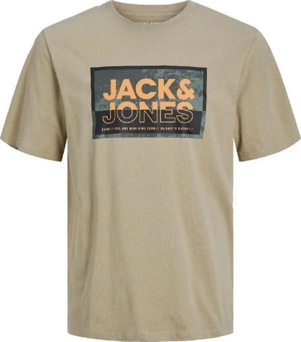 Jack&Jones 12253442 Jcologan Tee SS Crew Neck SS24 Ln Bej - Image 1
