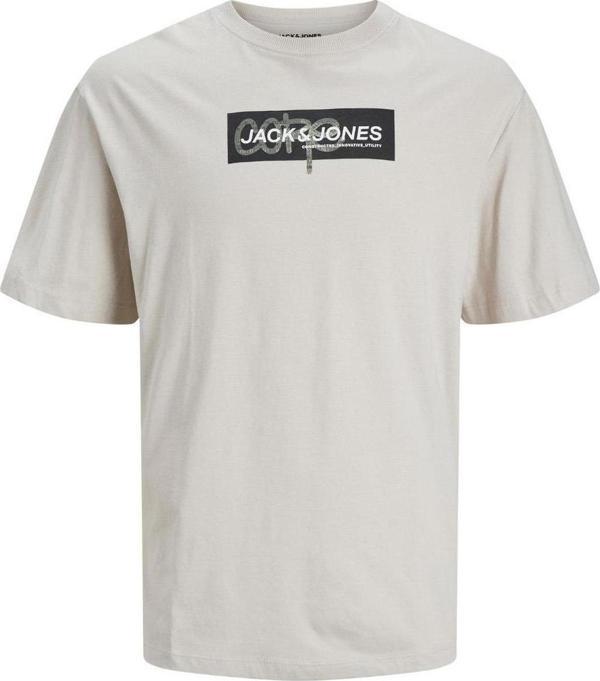 Jack&Jones 12253477 Jcoaop Print Tee Ss Crew Neck Bej - Image 1