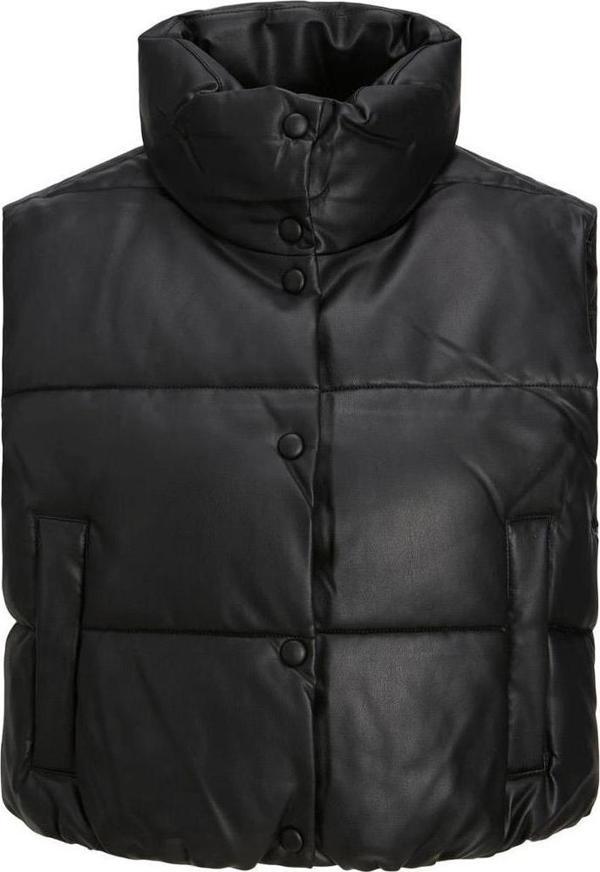 JJXX 12236382 Jxbreezy Faux Leather Short Vest Otw Siyah - Image 1