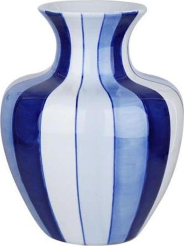 Lucky Art Mavi&Beyaz Boğumlu Vazo 23 cm - Image 1