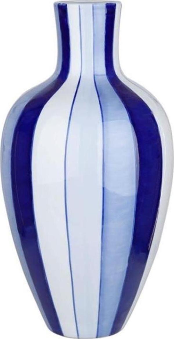 Lucky Art MAvi&Beyaz Boğumlu Vazo 45 cm - Image 1