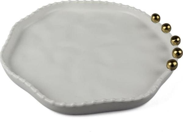 Mikasa Moor Beyaz Gold Toplu Porselen Servis Tabağı 23cm - Image 1
