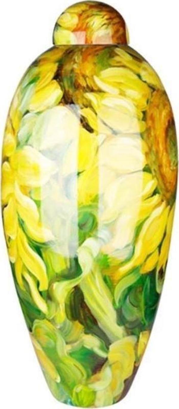 Lucky Art  Ayçiçek Desen Kapaklı Küp 48 cm - Image 1