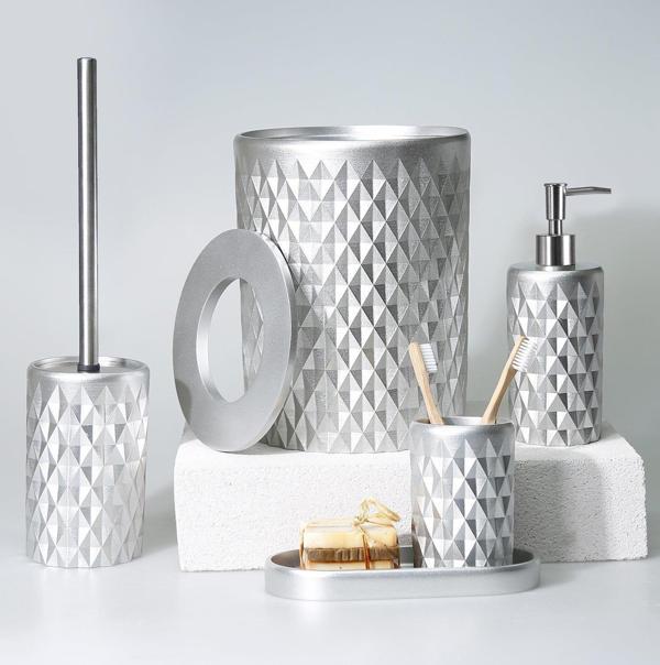 Selim Dekor Glowing Banyo Seti Gümüş - Image 1