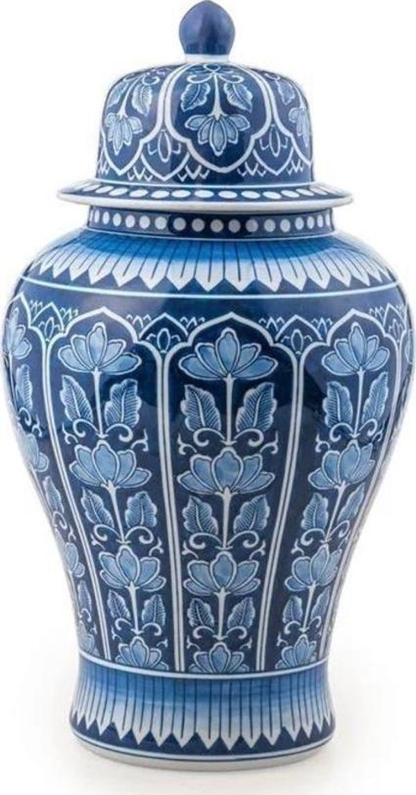 The Mia Dekoratif Kapaklı Küp Lacivert 26x26x47 cm - Image 1