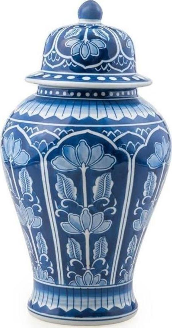 The Mia Dekoratif Kapaklı Küp Lacivert 29x29x56 cm - Image 1