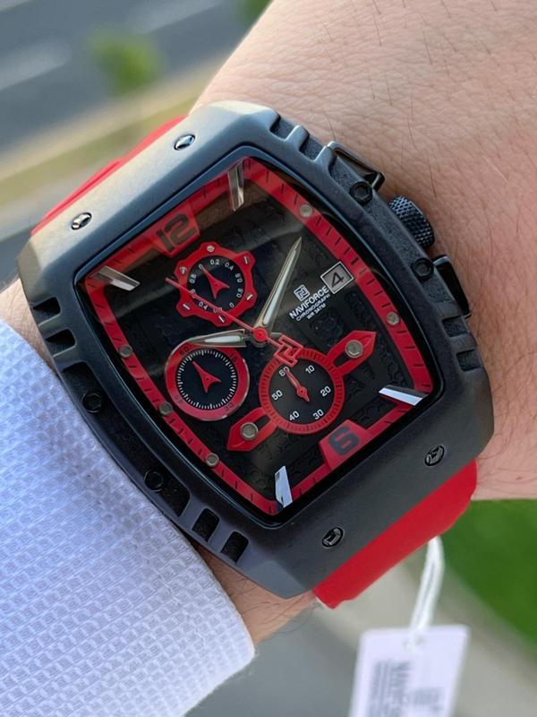 Naviforce Silikon Kordon İç Fonksiyonları Aktif İyon Kaplama Kasa Analog Erkek Kol Saati ENF.8025KSK - Image 1