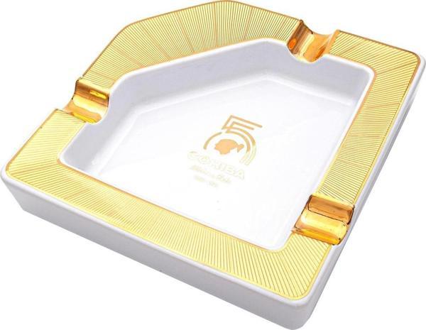 Cohiba 55. Yıl Gold-Beyaz Üçlü Porselen Puro Küllüğü - Image 1