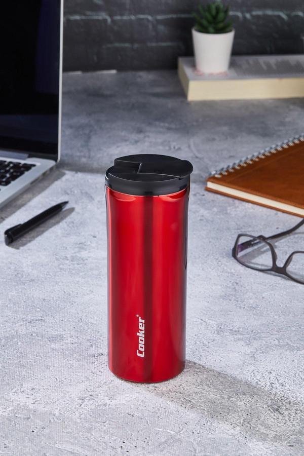  Cooker CKR-2041 Kırmızı 400 ml Çelik Termos Bardak - Image 1