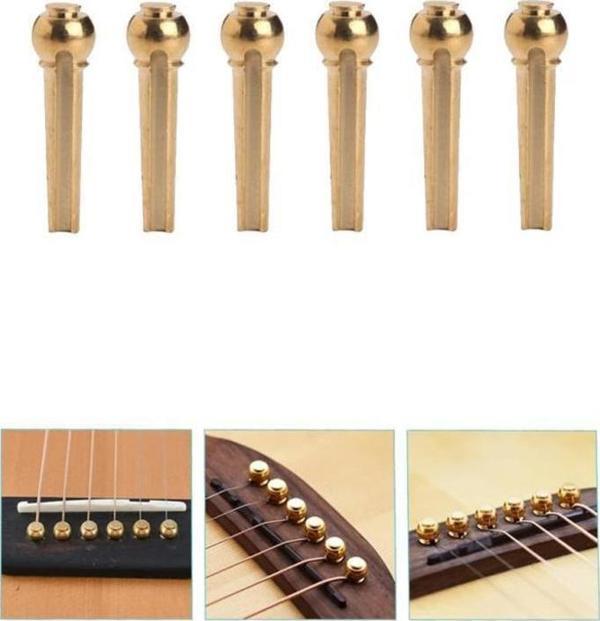 Midex SN-12 Akustik Gitar Köprü Pimi 6 Adet (GOLD) - Image 1