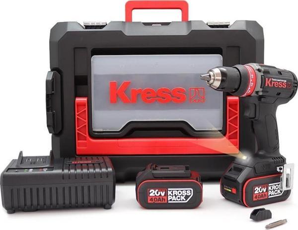 Kress KUA72.1 20Volt/4.0Ah Li-ion Çift Akülü Kömürsüz Profesyonel Şarjlı Matkap - Image 1