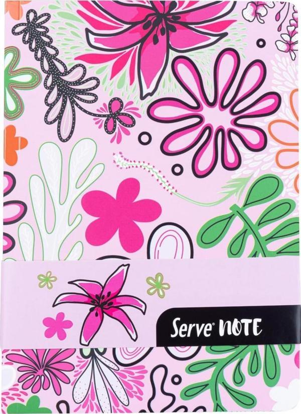 Serve Note 15x21cm 120yp Çizgili Desenli Defter Şeker Pembe - Image 1