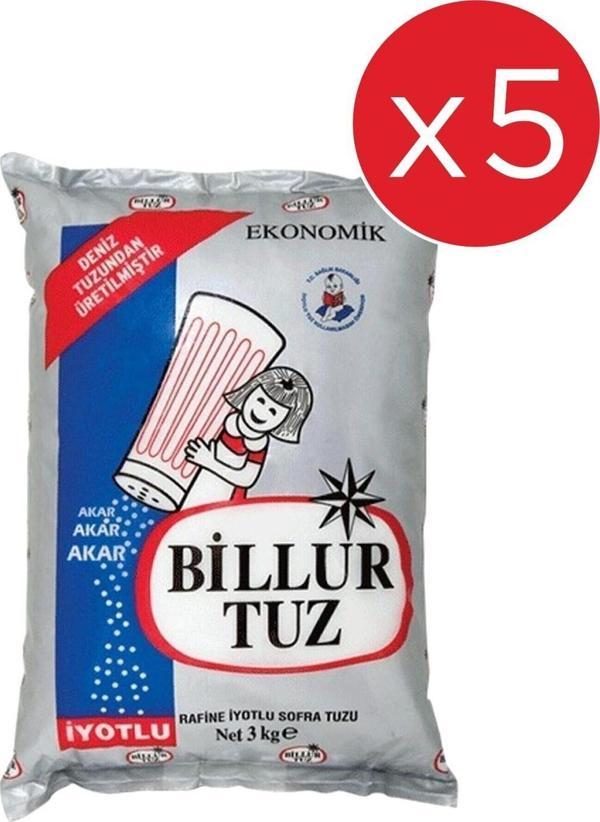 Billur Tuz 3 kg x 5 Adet (15 kg) - Image 1