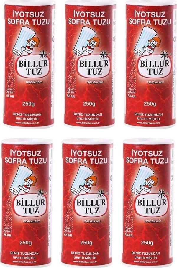 Billur Tuz İyotsuz 250 gr Tuzluklu x 6 Adet - Image 1