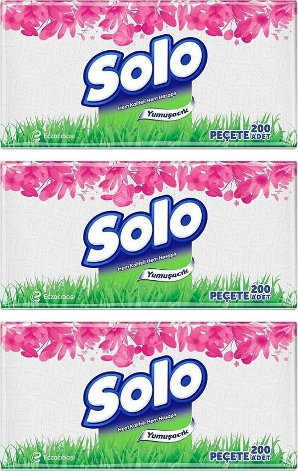 Solo Peçete 200 Yaprak X 3 Paket - Image 1