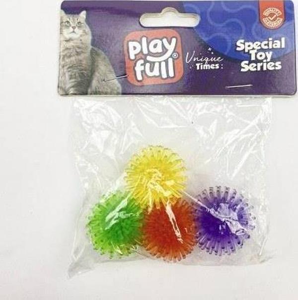 Playfull Plastik Top Kedi Oyuncağı 3,5 Cm 4'lü - Image 1