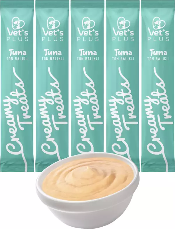 Vet's Plus Ton Balıklı Krema Kedi Ödülü 5x14gr - Image 1