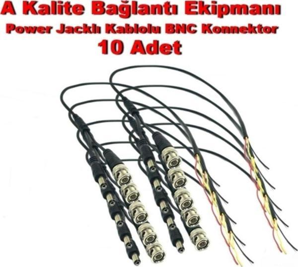 CCTV 10 Adet Kablolu Hazır Bnc +power Jack Konnektör - Image 1