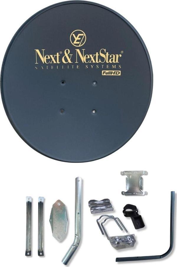 NEXT NEXTSTAR 70cm Ofset Çanak Anten Siyah  Full Set + Tekli Lnb + 10 Metre Kablo - Image 1