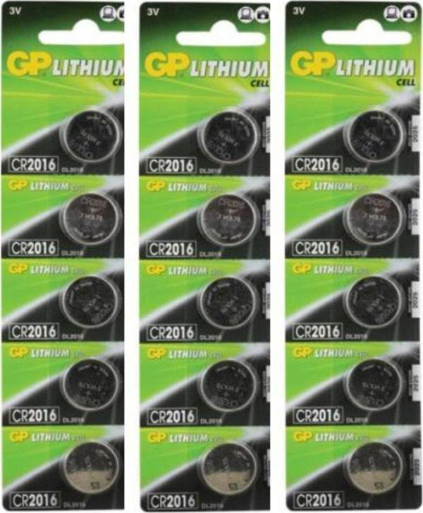 GP 15 Adet 3 Volt Cr2016 Lityum Düğme Para Pil(dl2016 Bios-kepenk-kumanda-hesap Makinesi Lithum Pili - Image 1