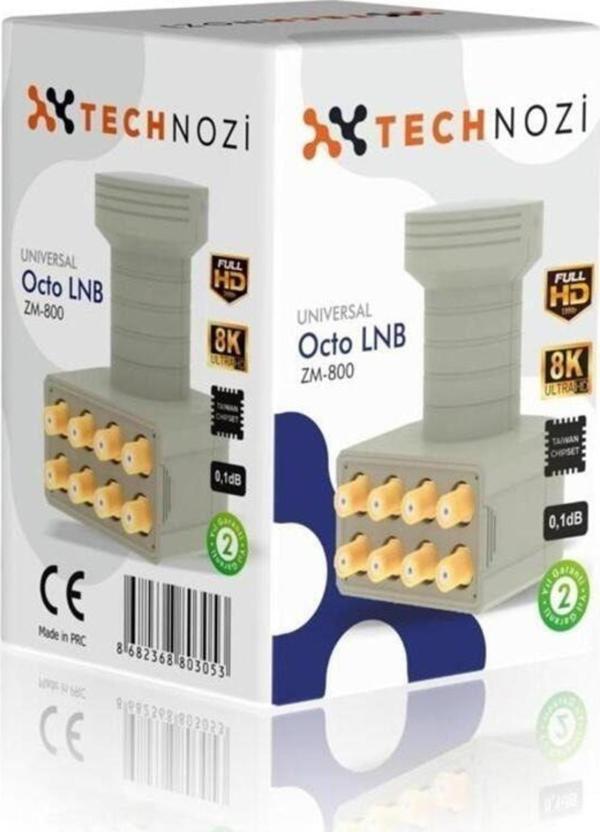 technozi TECHNOZİ UNIVERSAL SEKİZLİ CIKIŞ LNB 8 Lİ OCTO LNB 8K ULTRA HD KALİTESİ FULL HD YAYIN KALİTESİ - Image 1