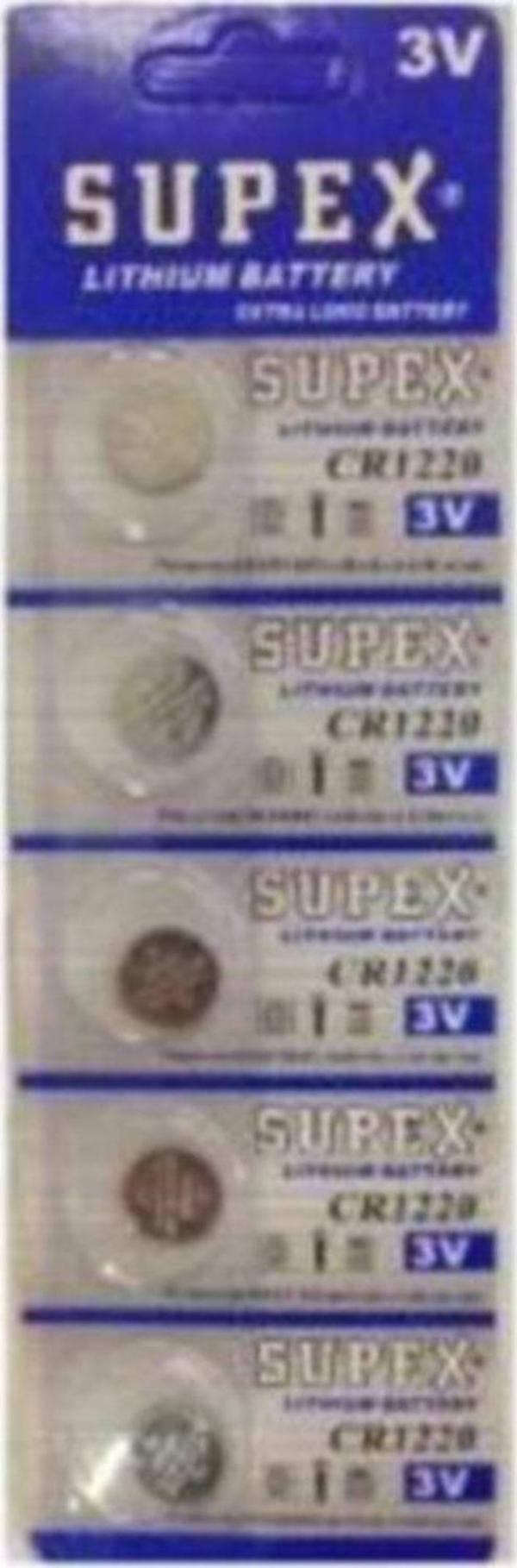 Supex Cr1220 3v Kumanda Alarm Elcik Pili 5'li Blister - Image 1