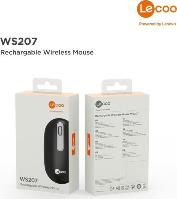 Lenovo Ws207 Şarj Edilebilir Kablosuz Mouse Beyaz - Image 1