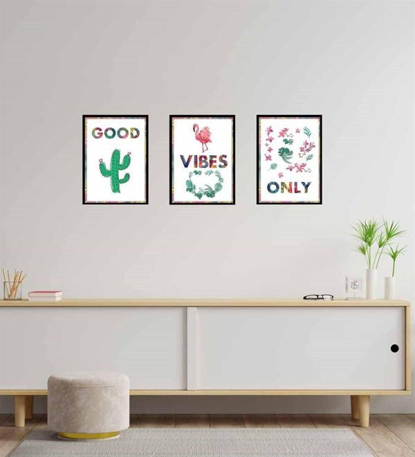 Goods Vibes Only Tasarım Duvar Panosu 3'lü Set - Image 1