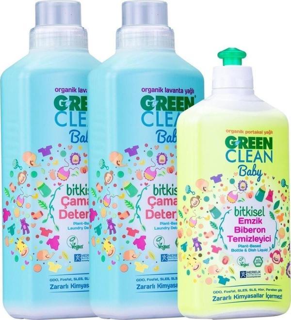 Green Clean Baby Çamaşır Deterjanı 1 Lt. + Çamaşır Deterjanı 1 Lt Emzik Biberon Temizleyici 500 Ml - Image 1