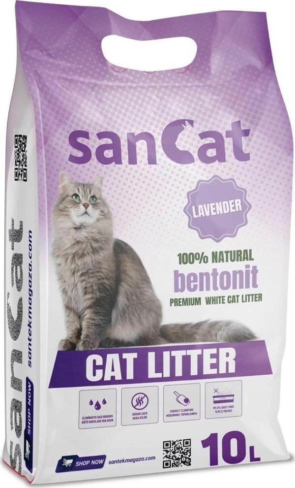 Sancat Lavanta Kokulu Premium Beyaz Kedi Kumu 10 Lt. - Image 1
